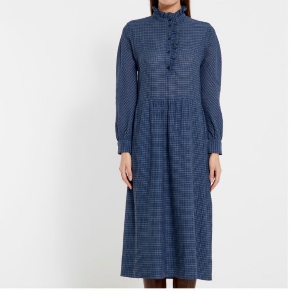 MASSCOB Betty blue plaid dress, size EU XS/ US 4 - Picture 2 of 16